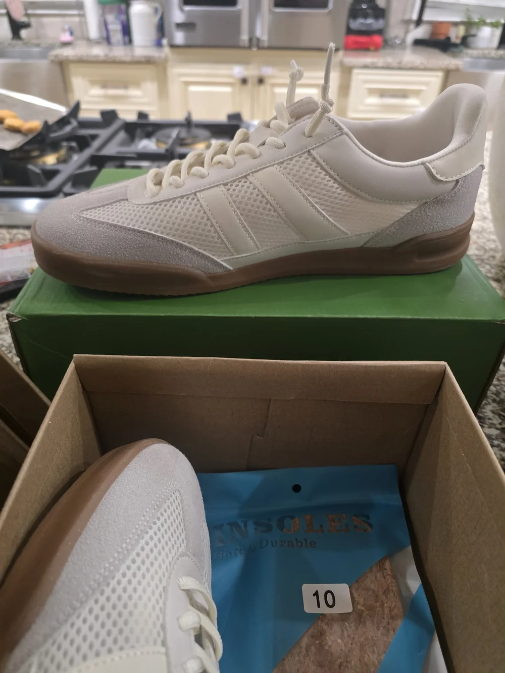 NIB Men's Project Cloud Sneakers - White and Light Gray - Low Profile Lace-Up